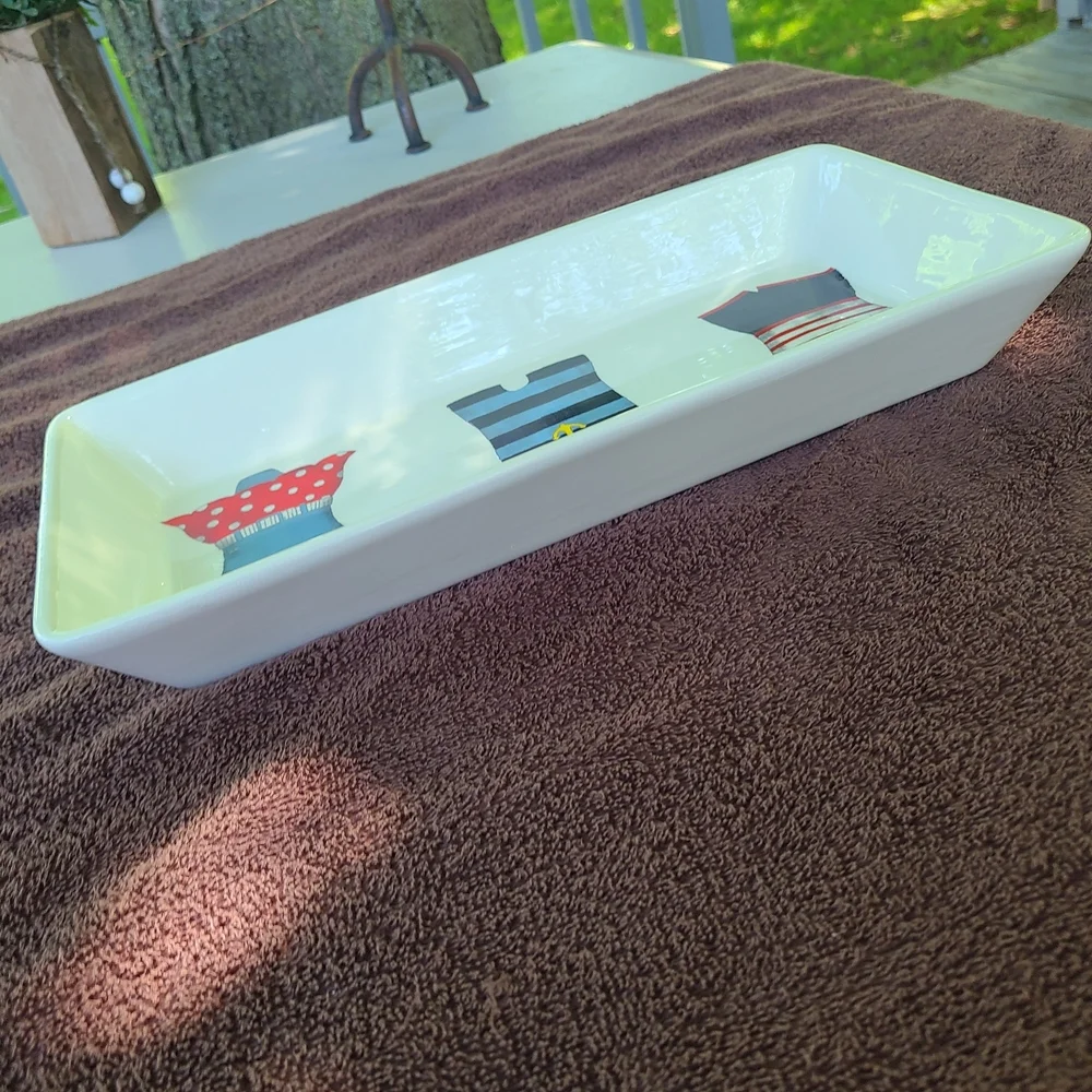 Creative Co-Op Red‎ and Blue Underwear Accessories Nautical Decor Dish